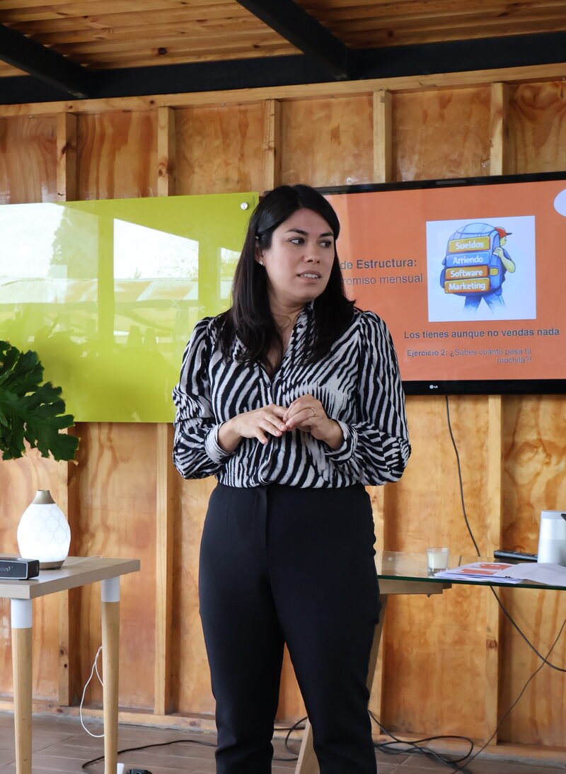 María José Andrades dictando un taller presencial de control de gestión